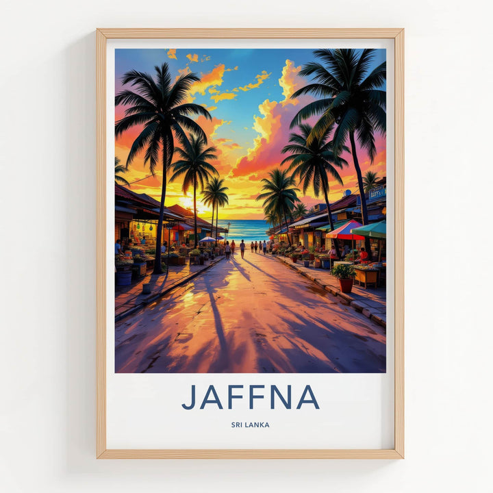 Jaffna Poster - Sri Lanka Travel Art - Tropical Sunset Street Home Decor