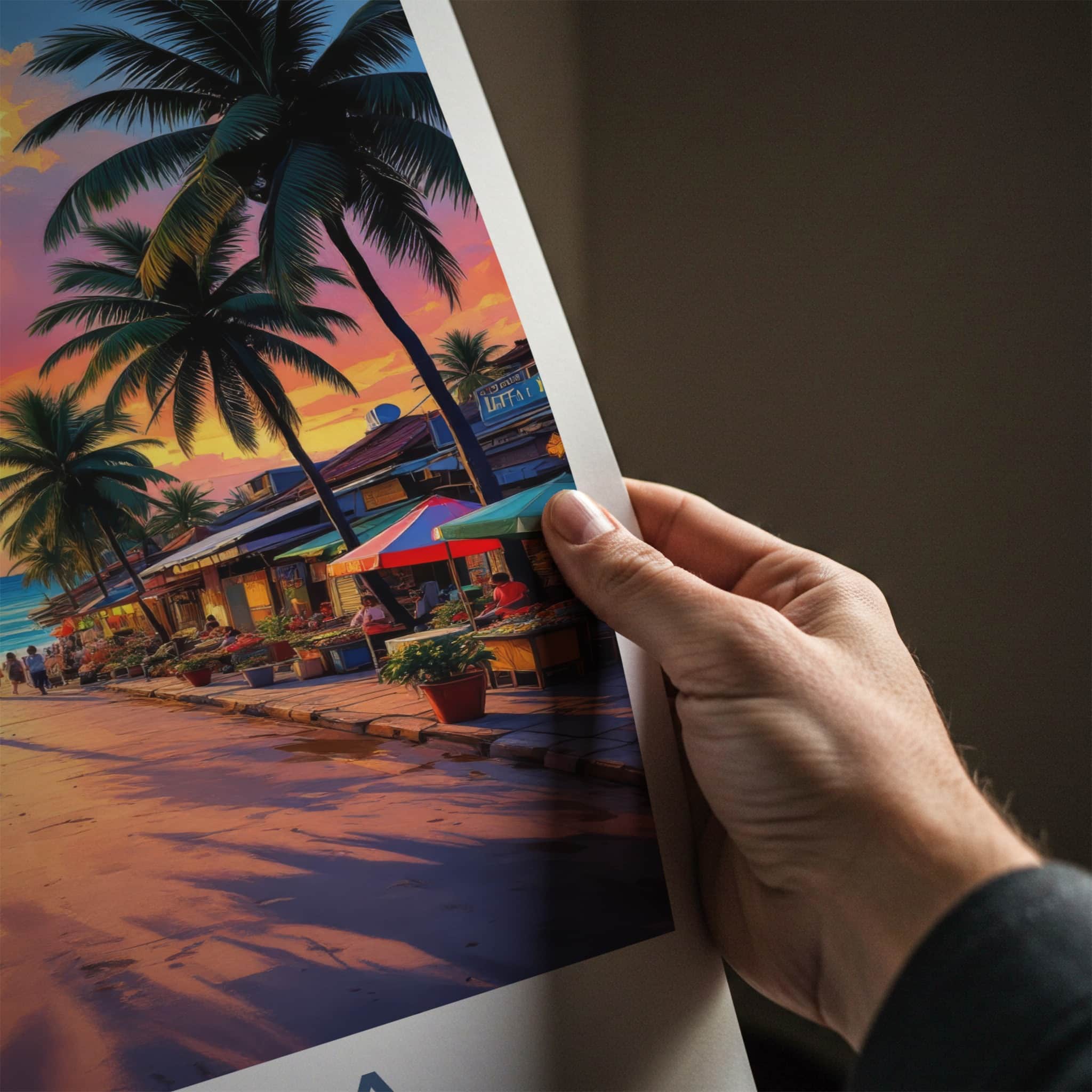 Jaffna Poster - Sri Lanka Travel Art - Tropical Sunset Street Home Decor