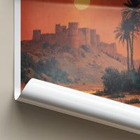 Jahra Poster - Kuwait Framed Print - Desert Fortress Sunset Lounge Decor