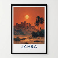 Jahra Poster - Kuwait Framed Print - Desert Fortress Sunset Lounge Decor
