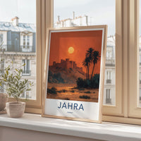 Jahra Poster - Kuwait Framed Print - Desert Fortress Sunset Lounge Decor