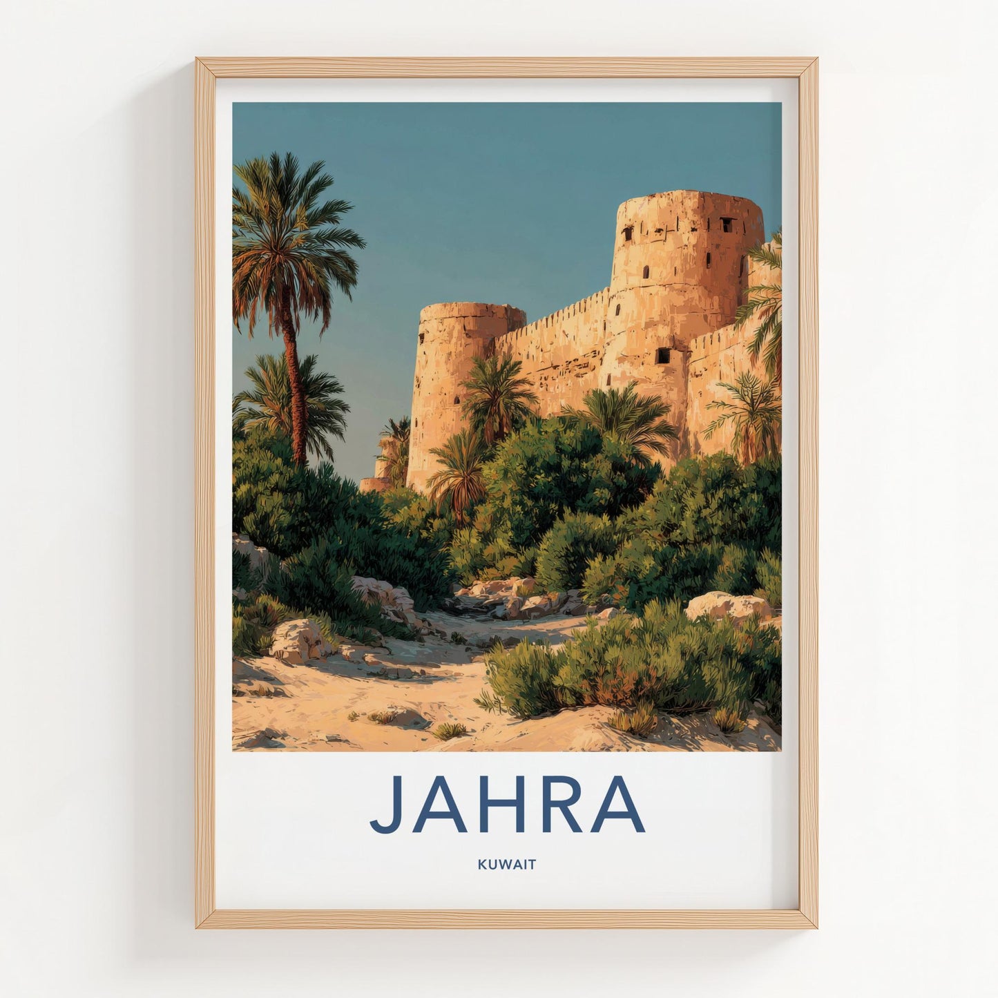 Jahra Poster - Kuwait Framed Print - Sandstone Fort Palms Lounge Decor