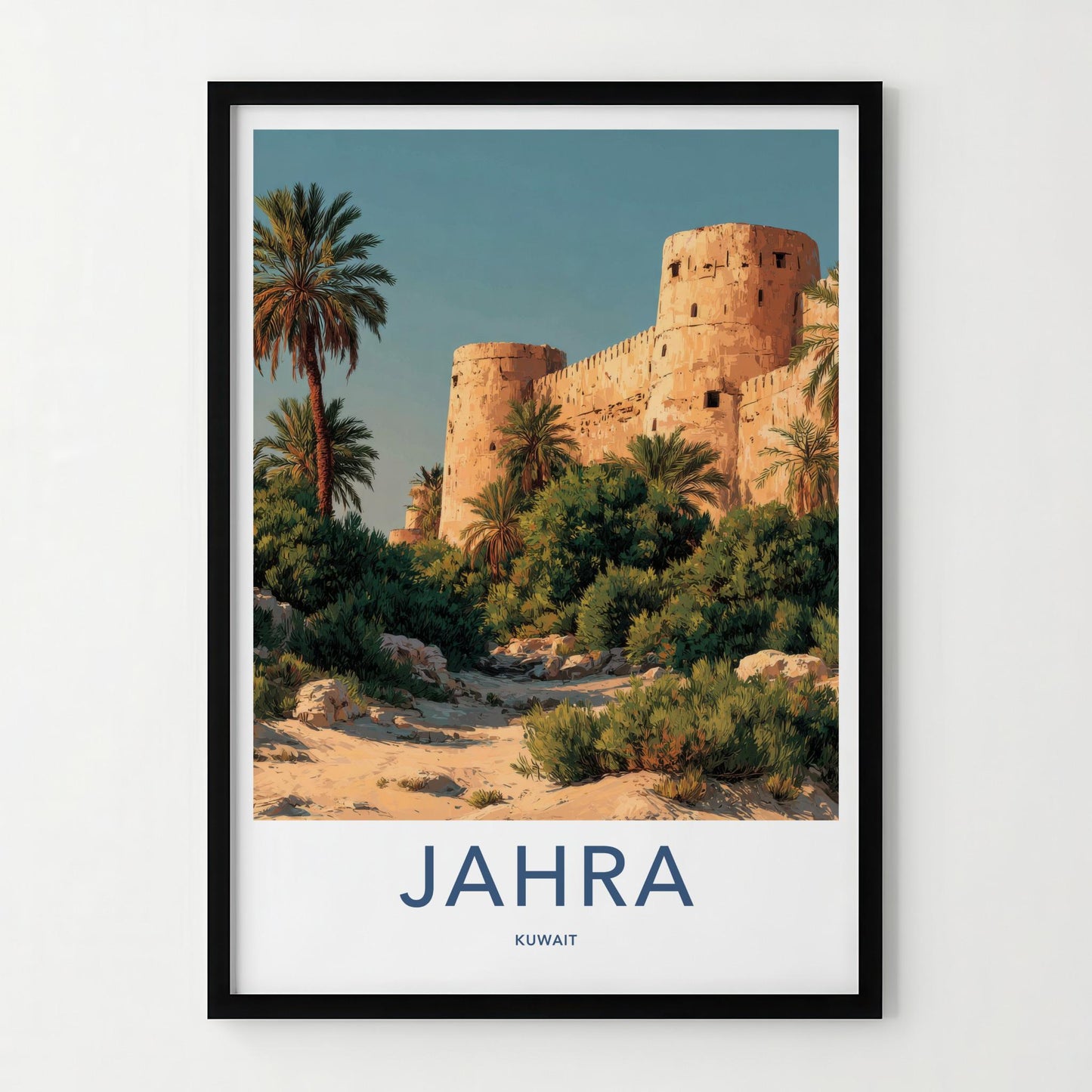 Jahra Poster - Kuwait Framed Print - Sandstone Fort Palms Lounge Decor