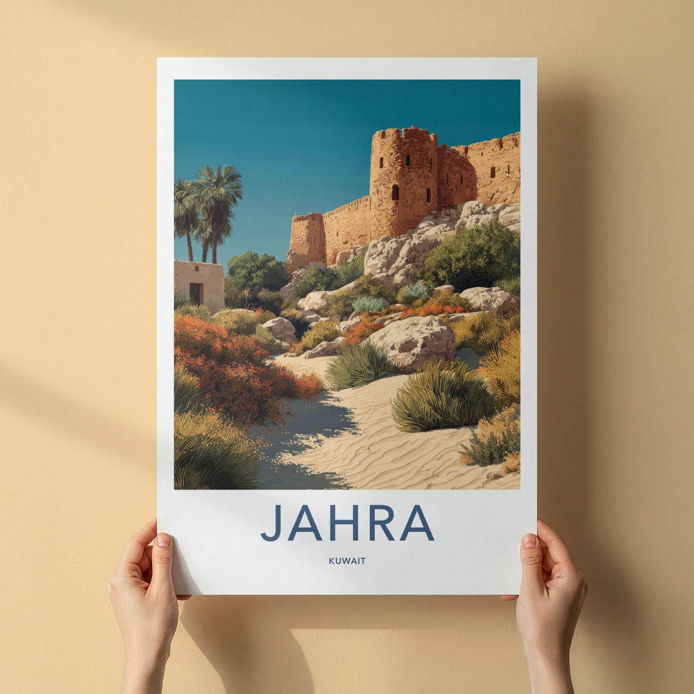 Jahra Poster - Kuwait Travel Art - Ancient Desert Fortress Home Decor