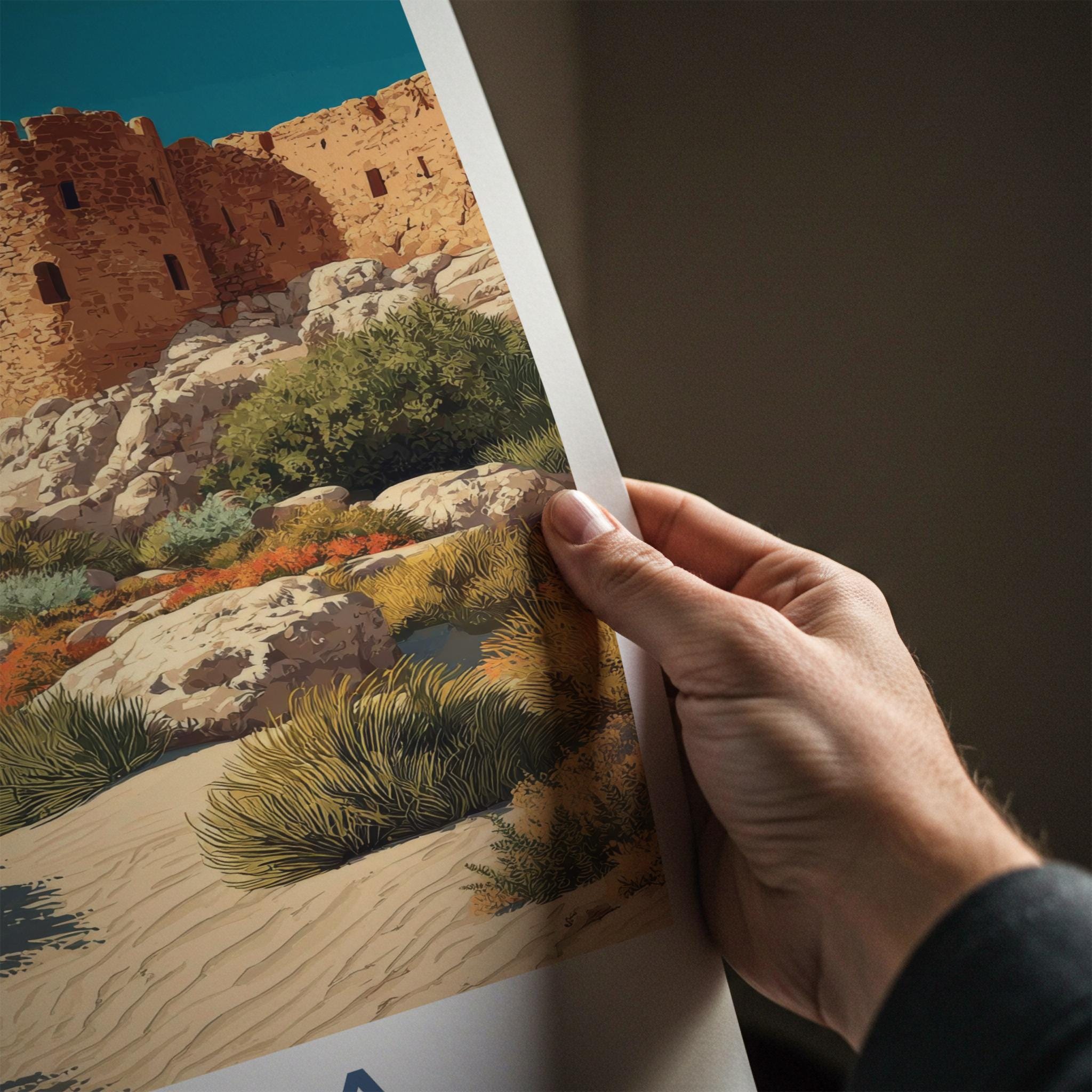 Jahra Poster - Kuwait Travel Art - Ancient Desert Fortress Home Decor