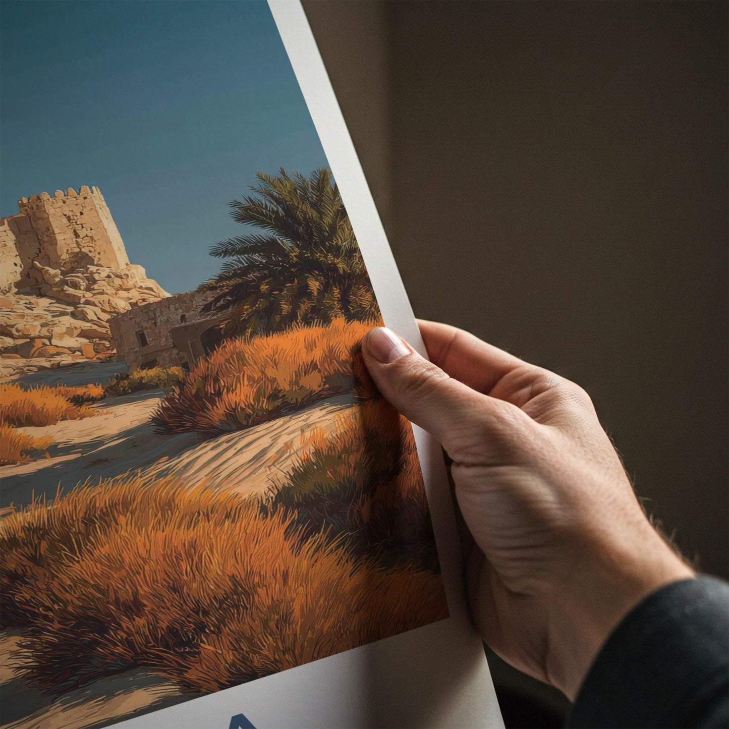Jahra Poster - Kuwait Travel Art - Desert Fort Landscape Home Decor