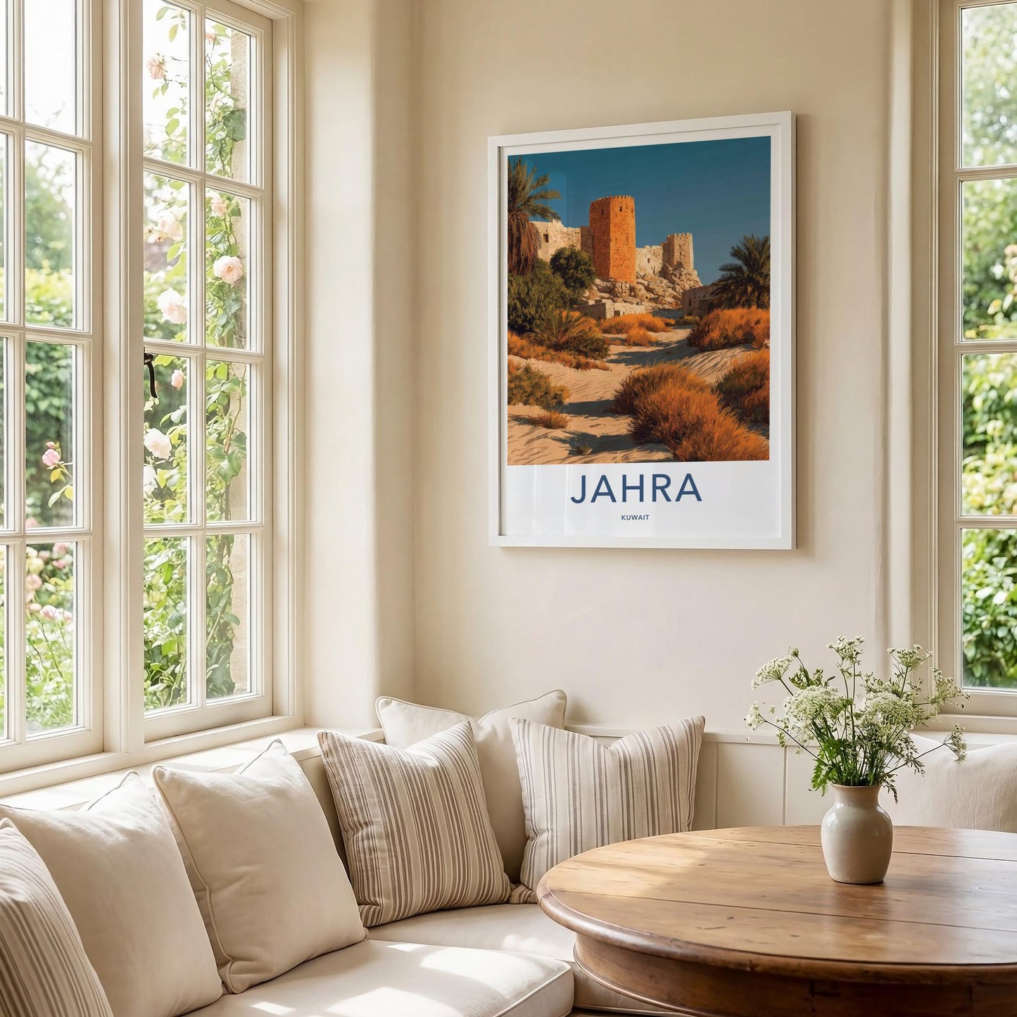 Jahra Poster - Kuwait Travel Art - Desert Fort Landscape Home Decor