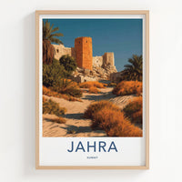 Jahra Poster - Kuwait Travel Art - Desert Fort Landscape Home Decor