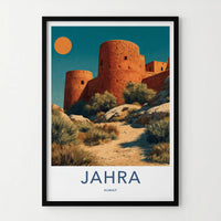 Jahra Poster - Kuwait Travel Art - Desert Fortified Towers Home Decor
