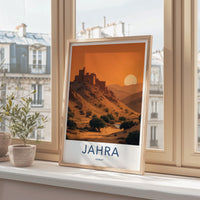 Jahra Poster - Kuwait Travel Art - Desert Fortress Sunset Home Decor
