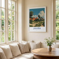 Jahra Poster - Kuwait Travel Print - Desert Fort Palms Lounge Decor