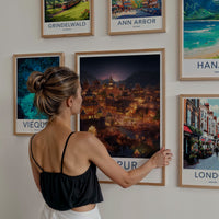 Jaipur Poster - India Travel Art - Rajasthan Evening Lights Home Decor