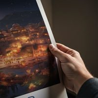 Jaipur Poster - India Travel Art - Rajasthan Evening Lights Home Decor