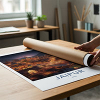 Jaipur Poster - India Travel Art - Rajasthan Evening Lights Home Decor