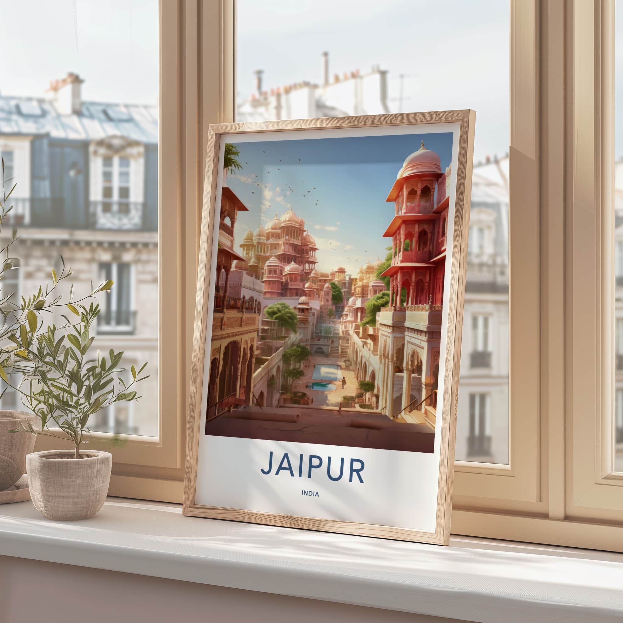 Jaipur Poster - India Travel Art - Rajasthan Palace City Home Decor