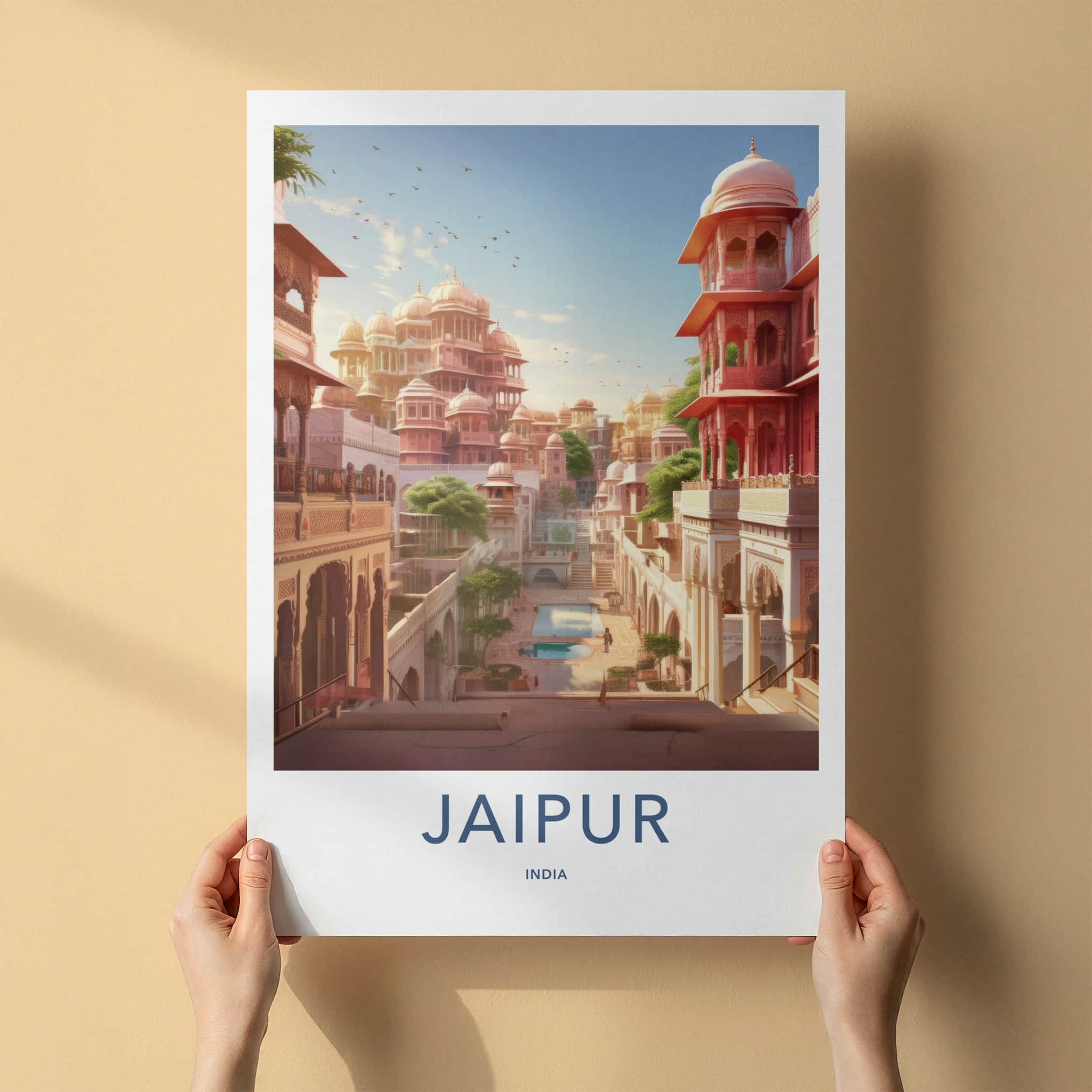 Jaipur Poster - India Travel Art - Rajasthan Palace City Home Decor
