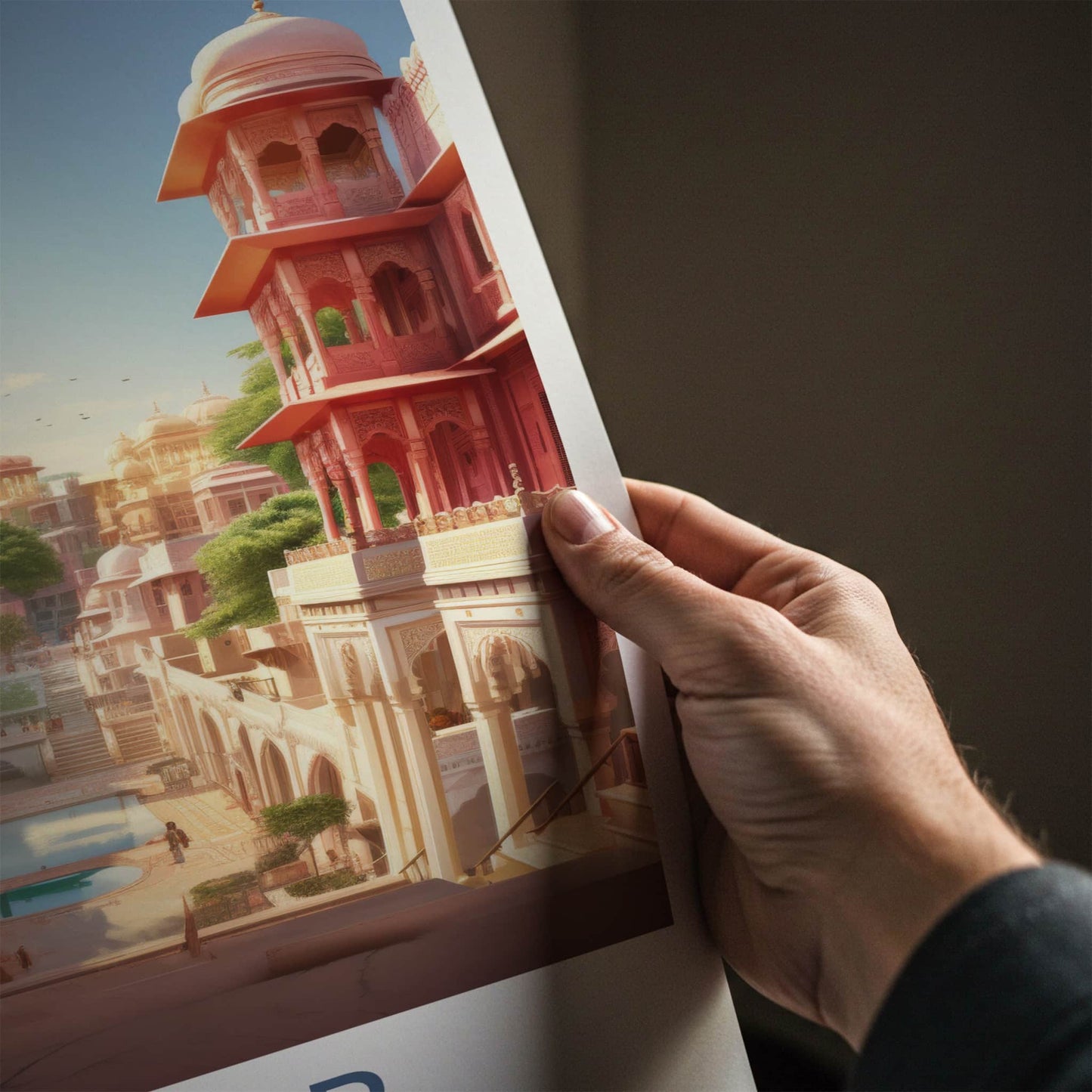 Jaipur Poster - India Travel Art - Rajasthan Palace City Home Decor