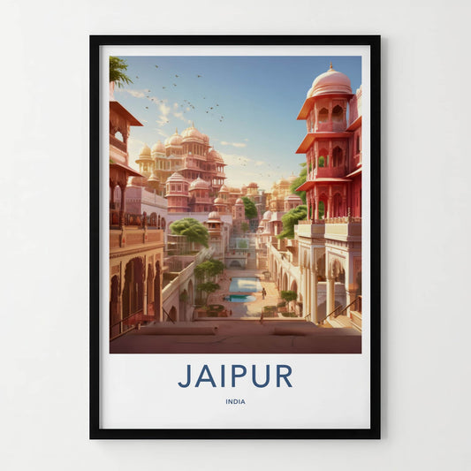 Jaipur Poster - India Travel Art - Rajasthan Palace City Home Decor