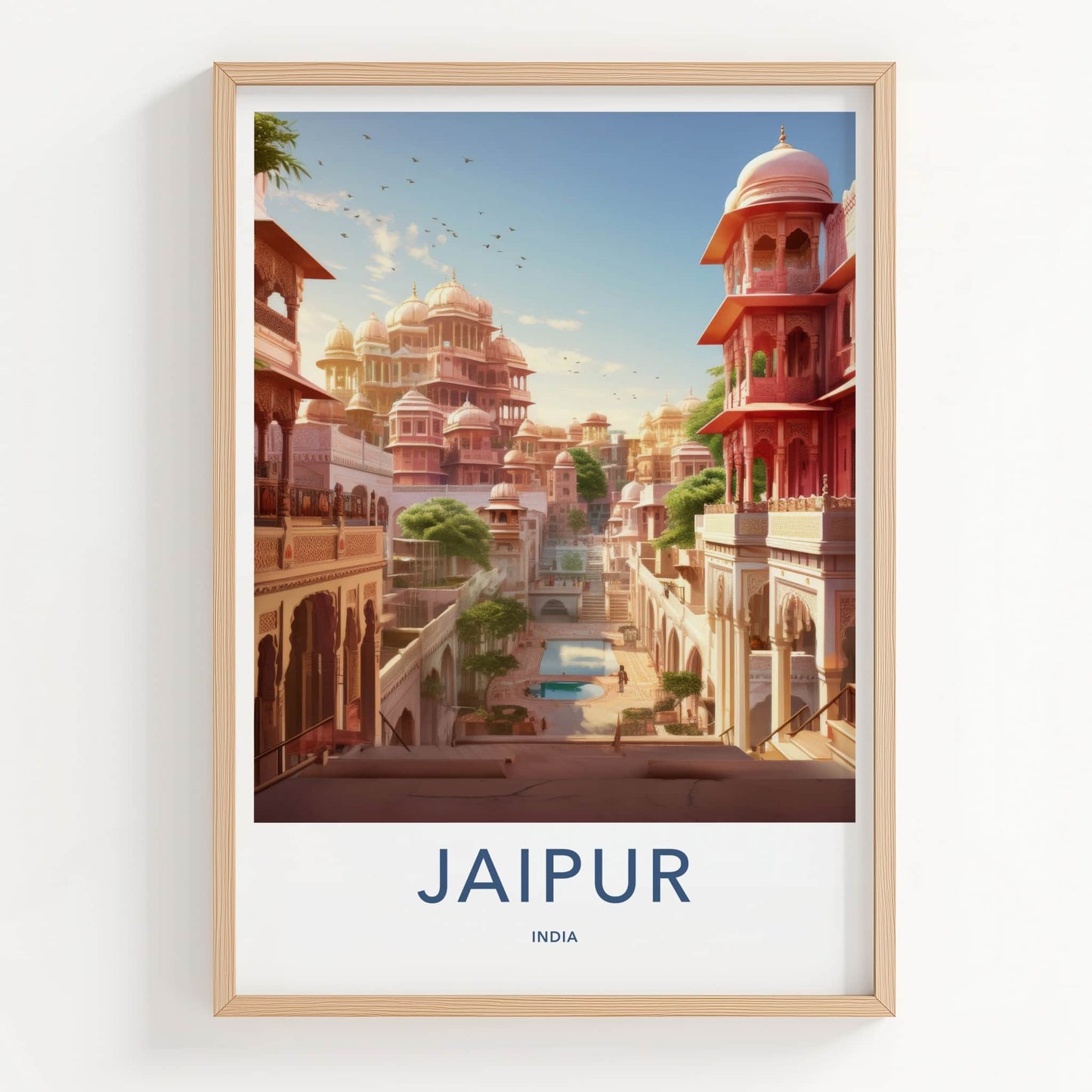 Jaipur Poster - India Travel Art - Rajasthan Palace City Home Decor