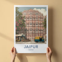 Jaipur Poster - India Travel Art - Rajasthan Pink Palace Facade Home Decor