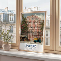 Jaipur Poster - India Travel Art - Rajasthan Pink Palace Facade Home Decor