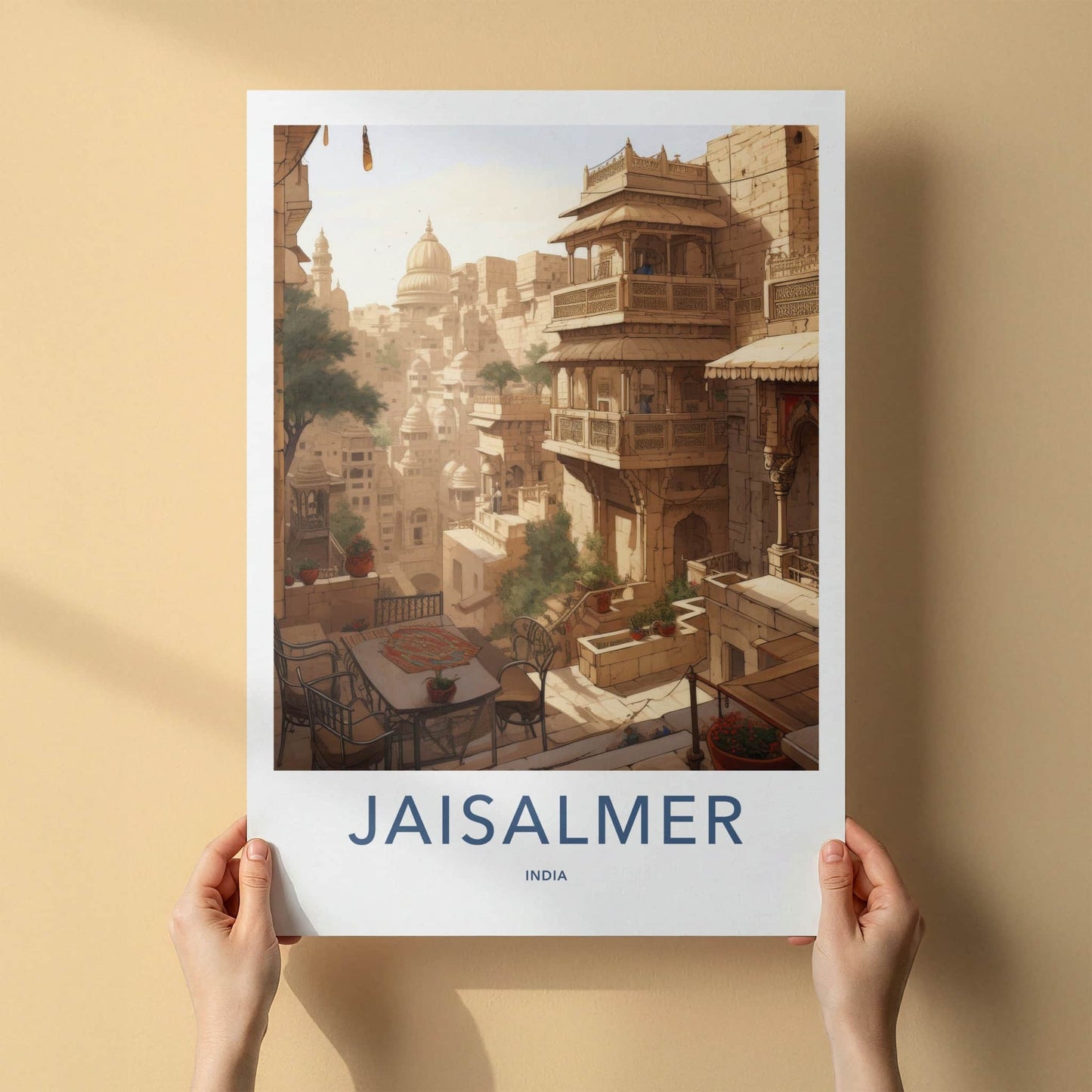 Jaisalmer Poster - India Travel Art - Rajasthan Ancient City View Home Decor
