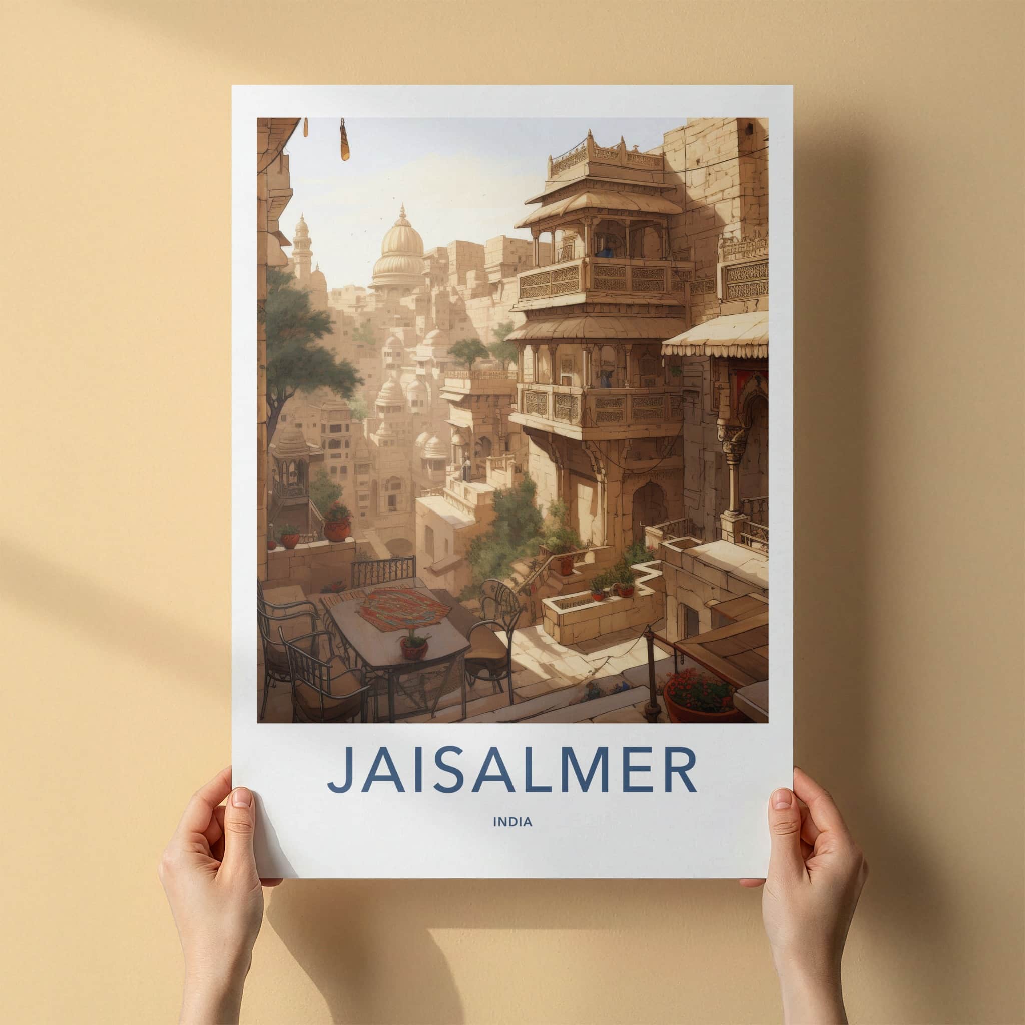 Jaisalmer Poster - India Travel Art - Rajasthan Ancient City View Home Decor