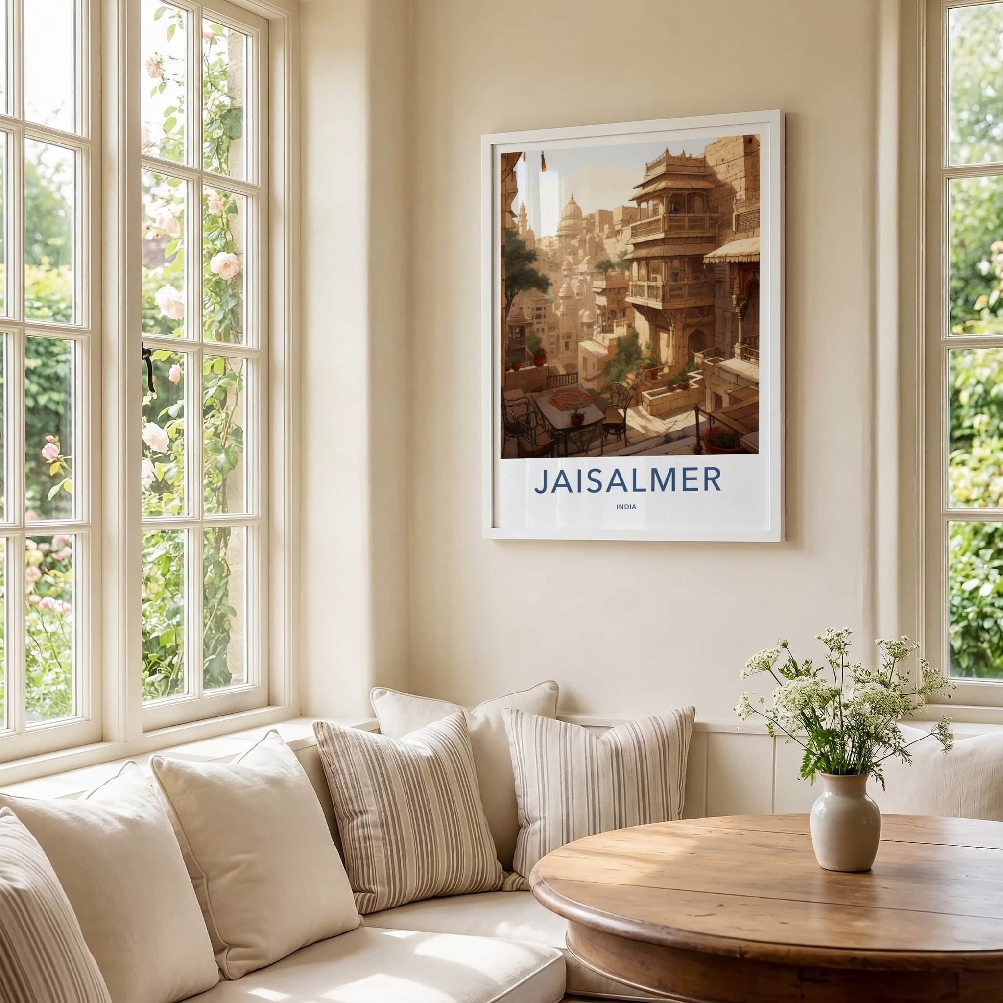 Jaisalmer Poster - India Travel Art - Rajasthan Ancient City View Home Decor