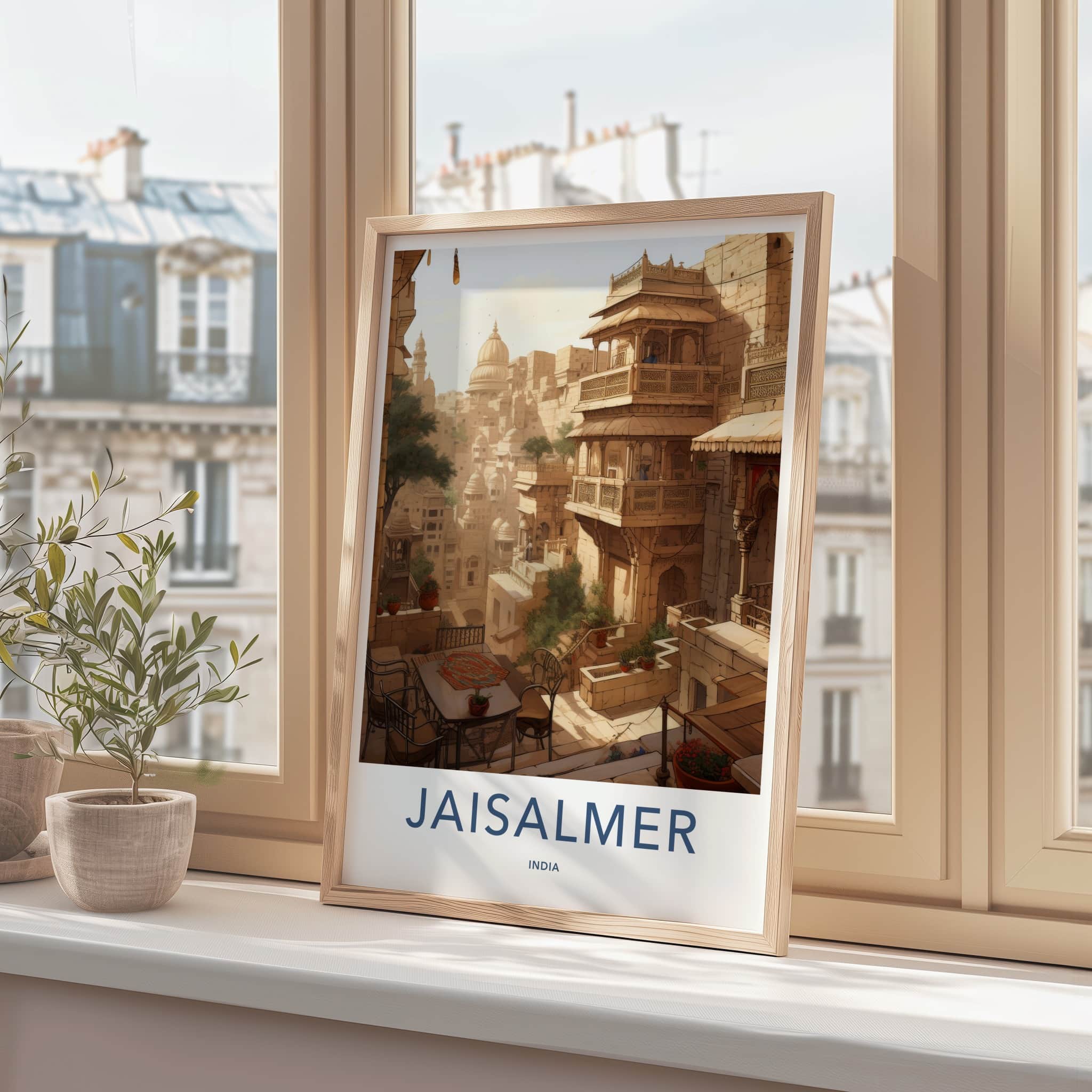 Jaisalmer Poster - India Travel Art - Rajasthan Ancient City View Home Decor