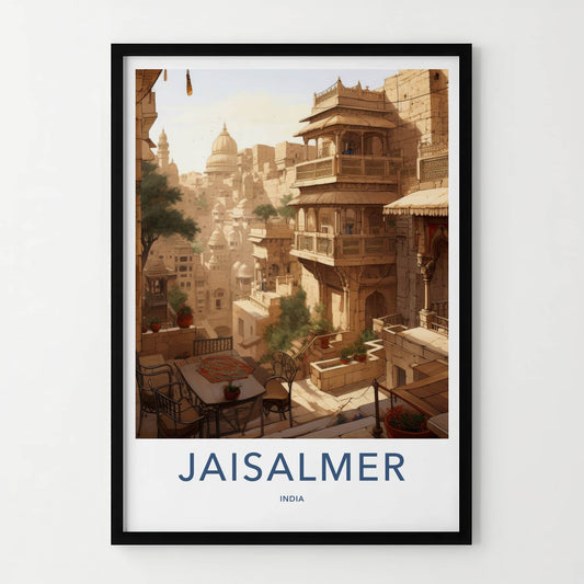 Jaisalmer Poster - India Travel Art - Rajasthan Ancient City View Home Decor