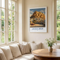 Jaisalmer Poster - India Travel Art - Rajasthan Desert Fort Camel Wall Decor