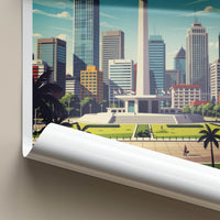 Jakarta Poster - Indonesia Art Print - Monument City Sky Gift