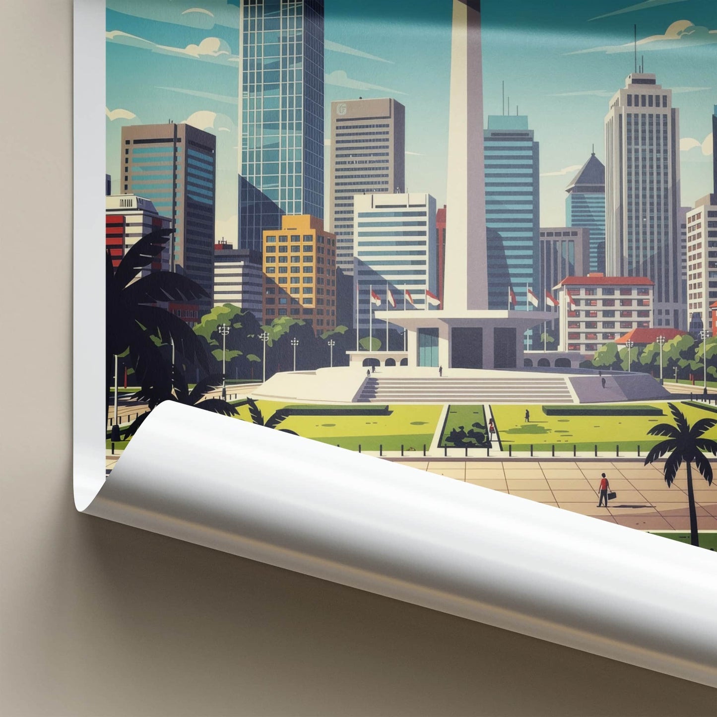 Jakarta Poster - Indonesia Art Print - Monument City Sky Gift
