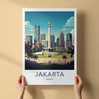 Jakarta Poster - Indonesia Art Print - Monument City Sky Gift