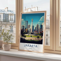 Jakarta Poster - Indonesia Art Print - Monument City Sky Gift