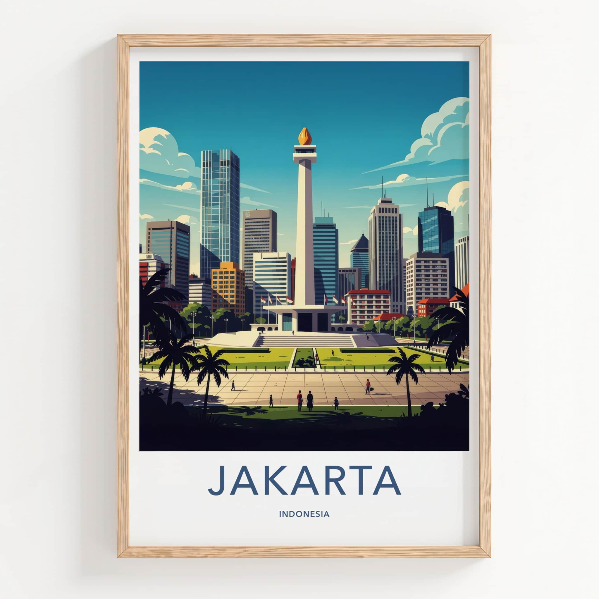 Jakarta Poster - Indonesia Art Print - Monument City Sky Gift