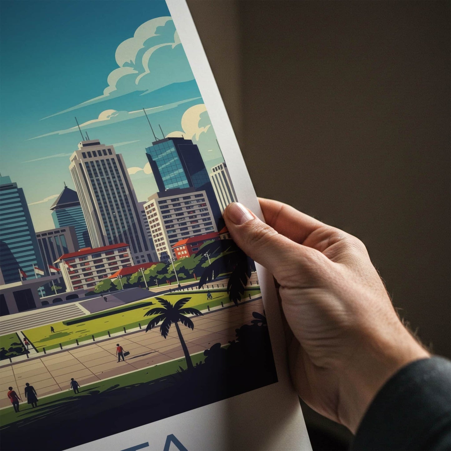 Jakarta Poster - Indonesia Art Print - Monument City Sky Gift