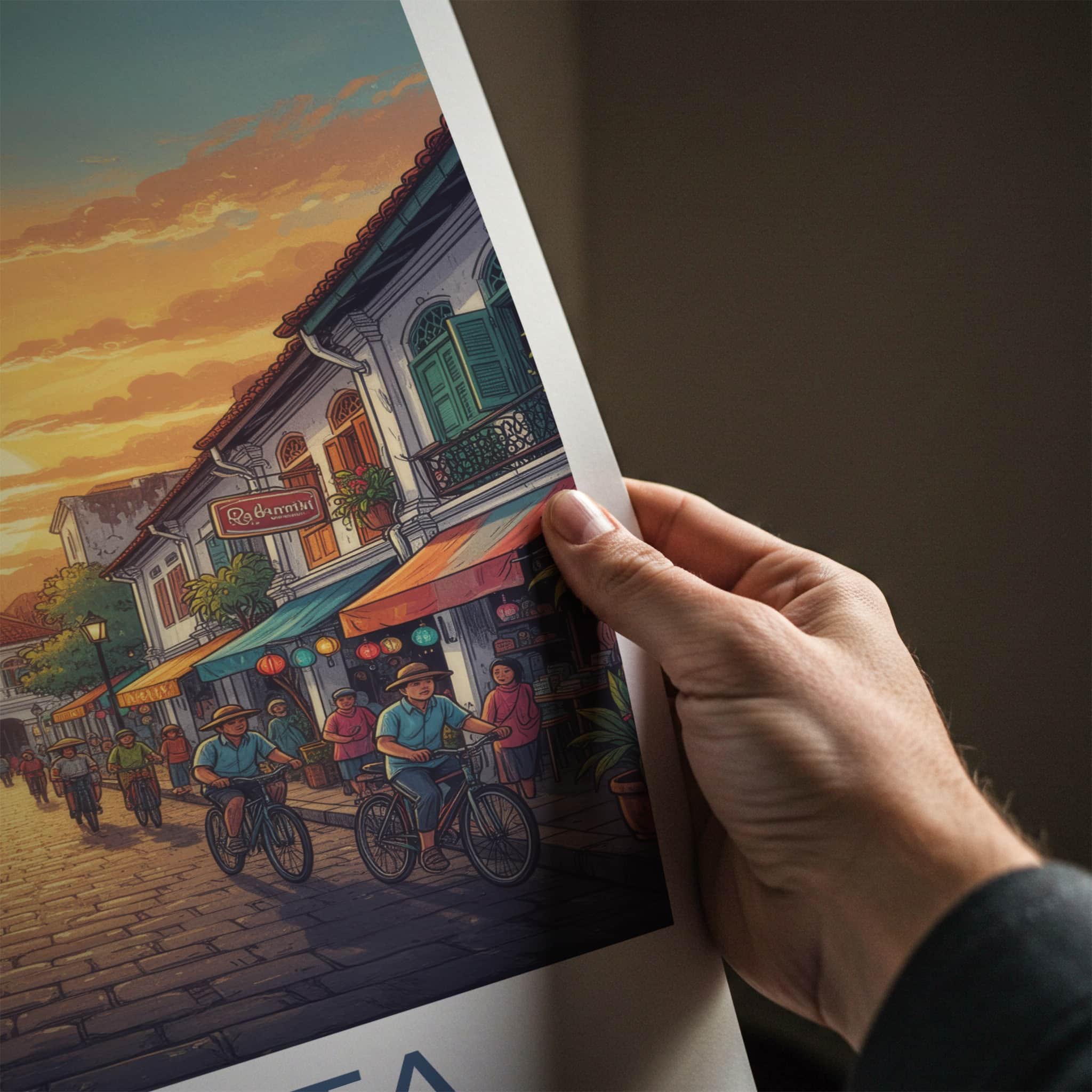 Jakarta Poster - Indonesia Travel Art - Bustling Street Sunset Home Decor