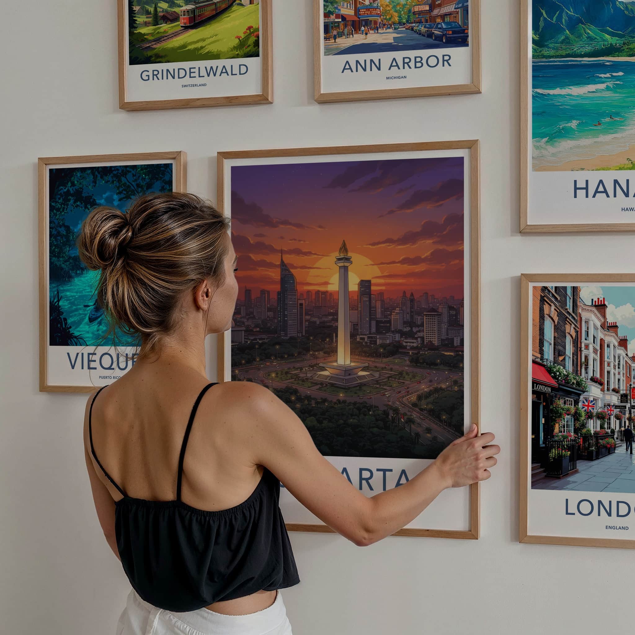 Jakarta Poster - Indonesia Travel Art - Monumental City View Wall Decor