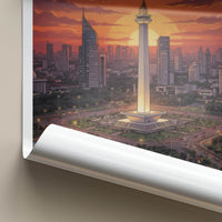 Jakarta Poster - Indonesia Travel Art - Monumental City View Wall Decor