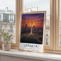 Jakarta Poster - Indonesia Travel Art - Monumental City View Wall Decor