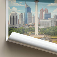 Jakarta Poster - Indonesia Travel Art - National Monument Skyline Home Decor