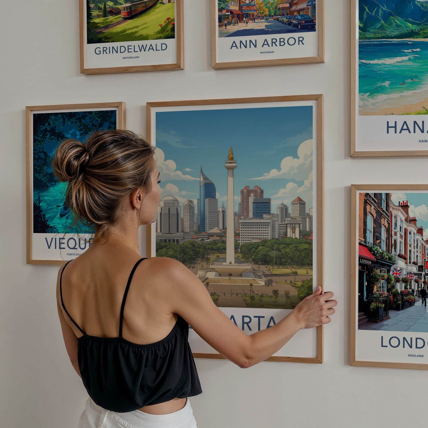 Jakarta Poster - Indonesia Travel Art - National Monument Skyline Home Decor