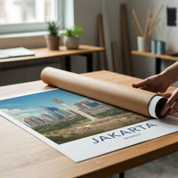 Jakarta Poster - Indonesia Travel Art - National Monument Skyline Home Decor