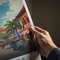 Jakarta Poster - Indonesia Travel Art - Vibrant Market Street Home Decor