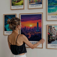 Jakarta Poster - Indonesia Travel Print - Vibrant City Sunset Gallery Art