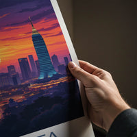 Jakarta Poster - Indonesia Travel Print - Vibrant City Sunset Gallery Art