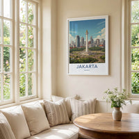 Jakarta Poster - Indonesia Wall Art - Monas Landmark City Home Decor