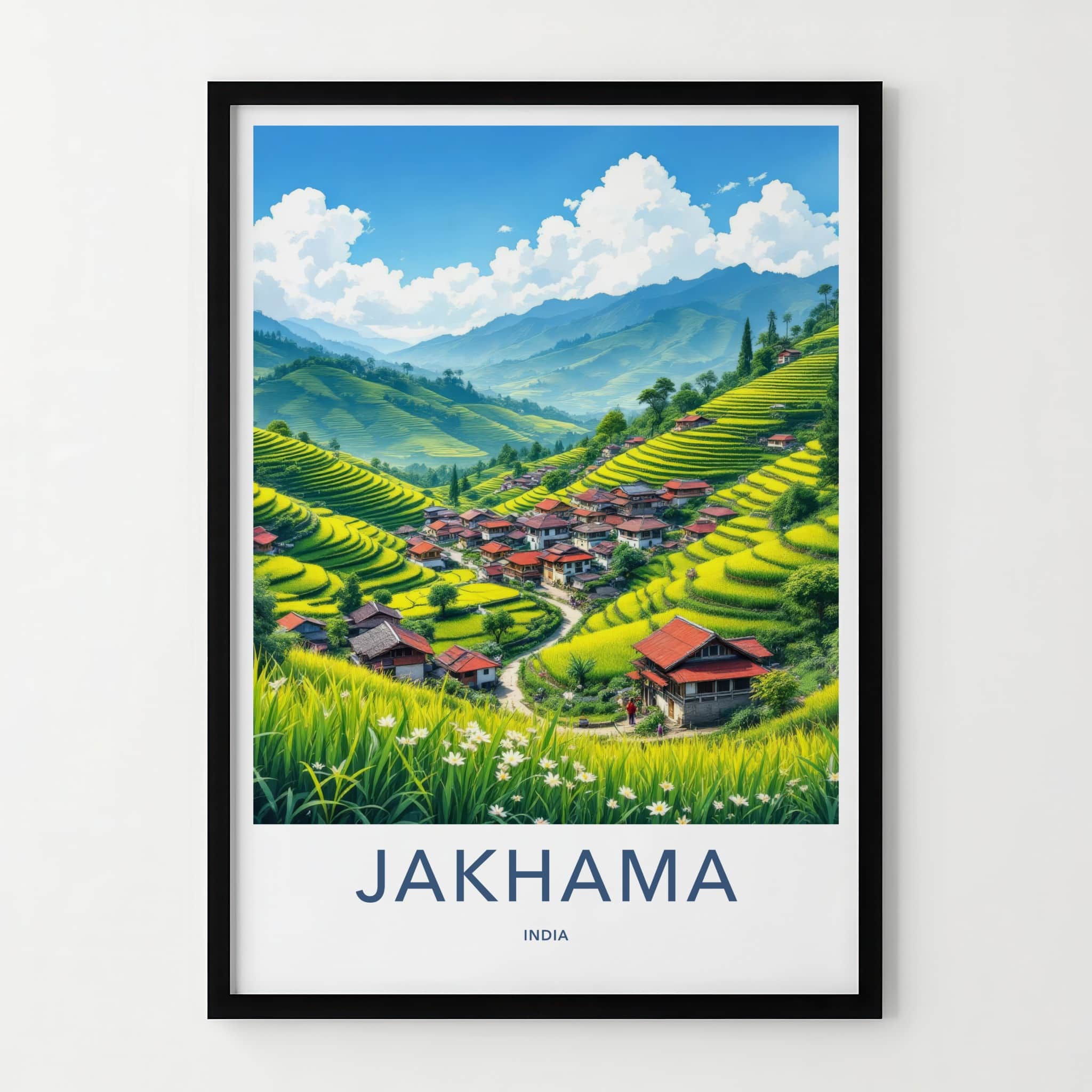 Jakhama Poster - India Art Print - Nagaland Terraced Rice Fields Gallery Art
