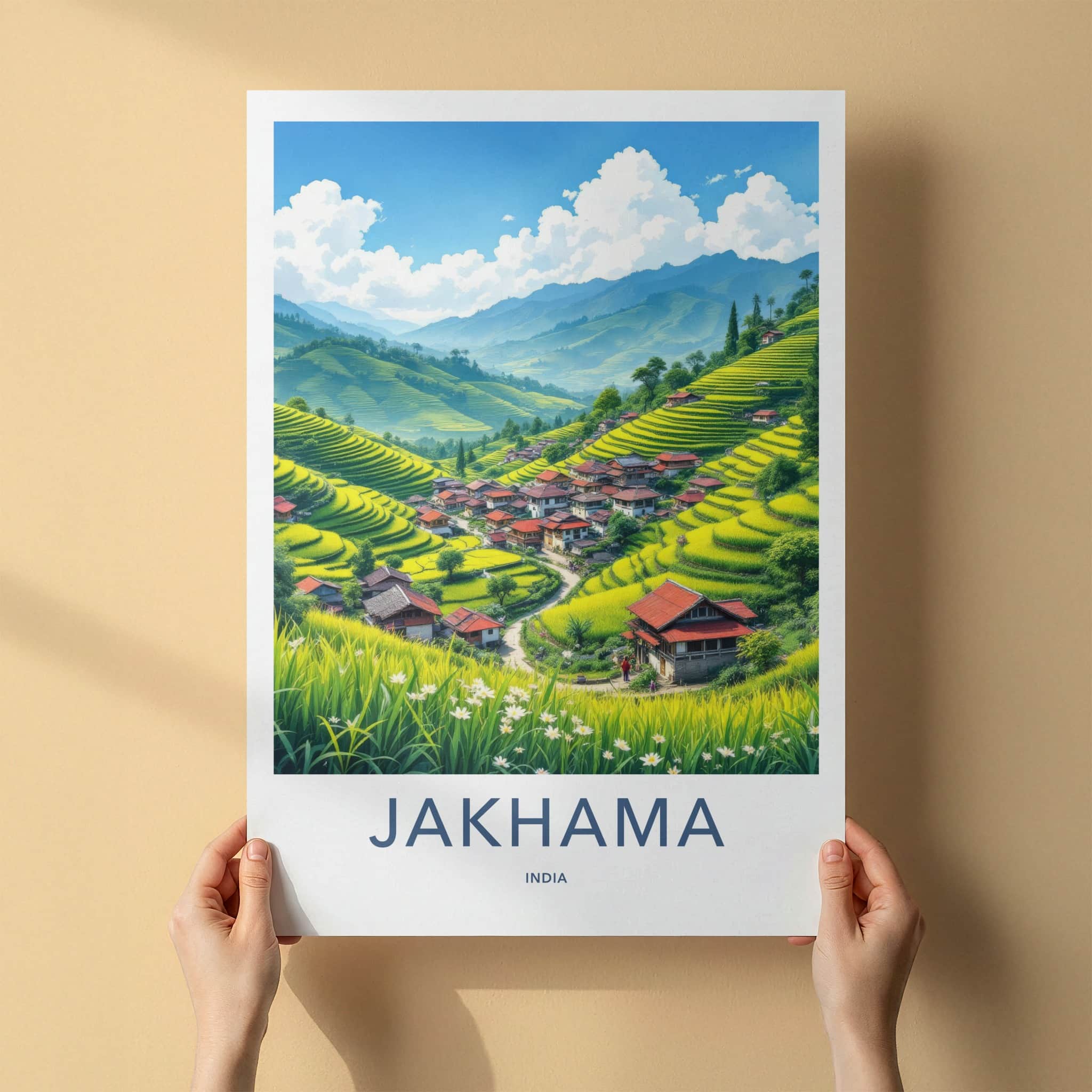 Jakhama Poster - India Art Print - Nagaland Terraced Rice Fields Gallery Art